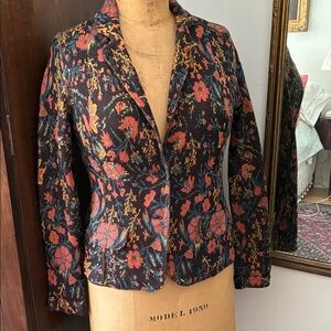Peruvian Connection Multicolor Floral Blazer100% Pima Cotton